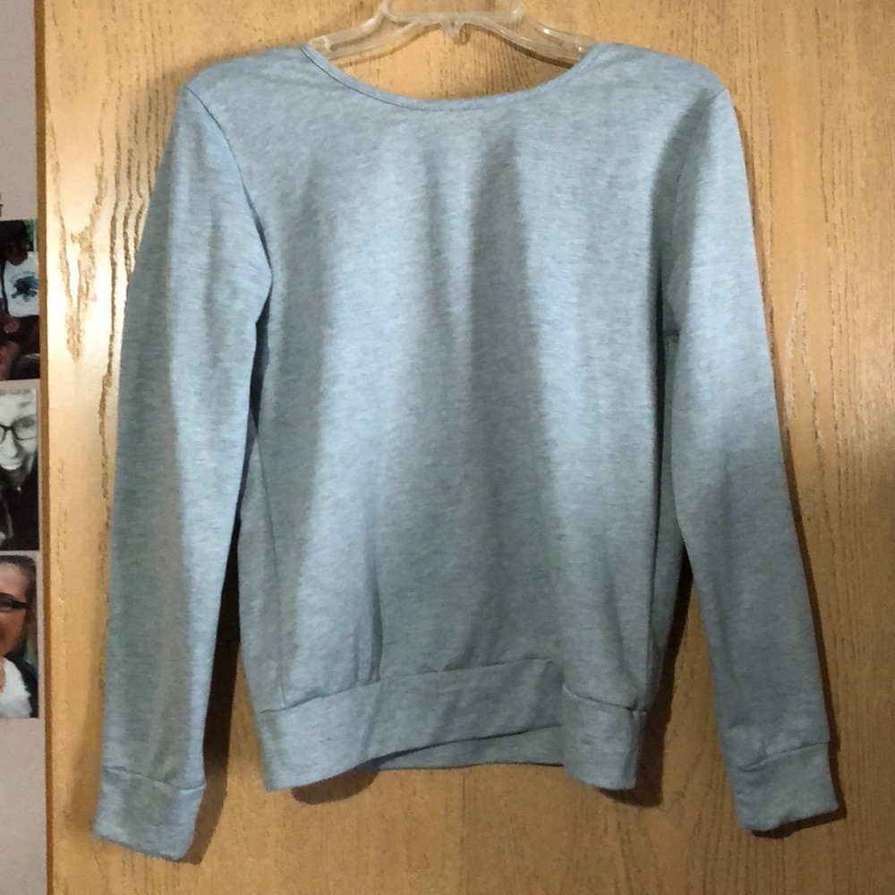 Open Back Long Sleeve Gray